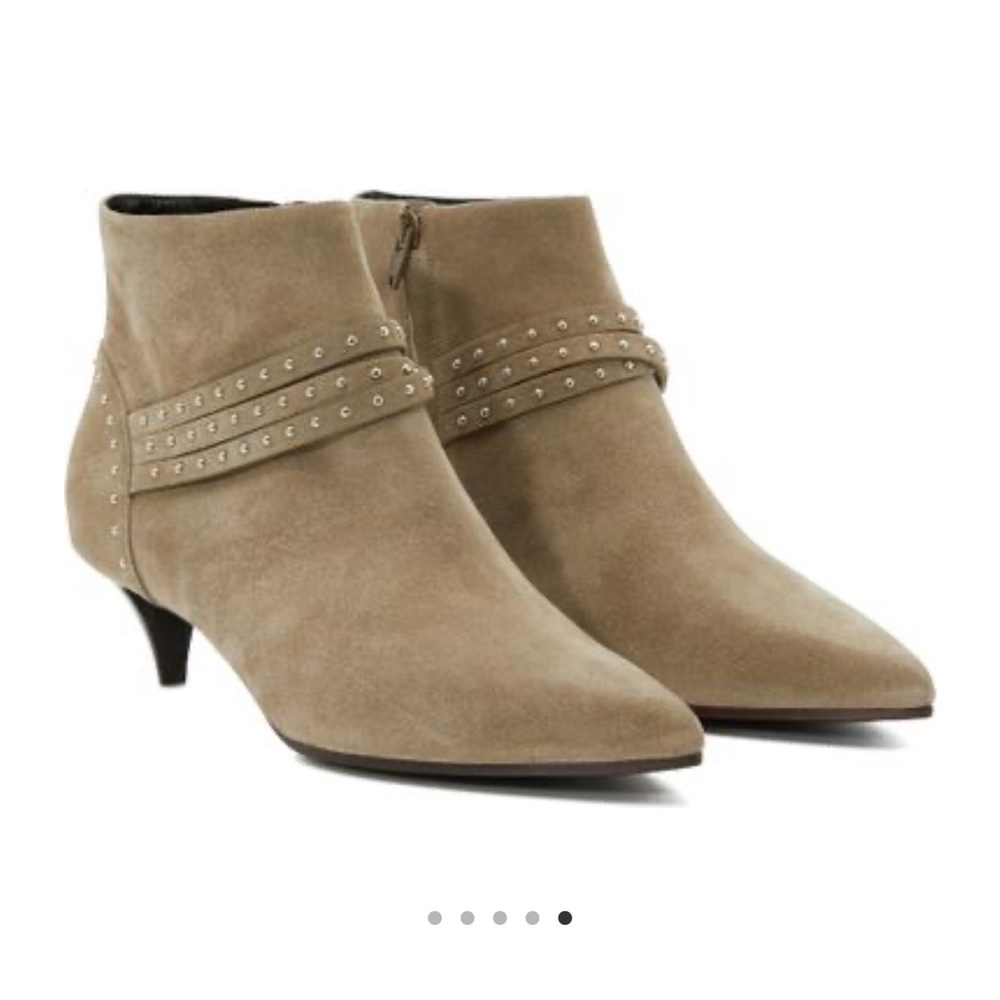 Celine Suede Sharp zipped Booties, Size 39.5